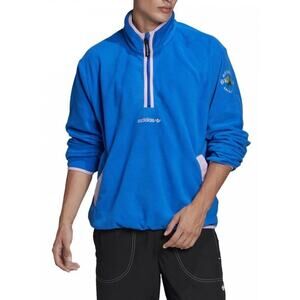 Adidas Vintage Originals Adventure Fleece Half Zip Pullover Sweatshirt In Blue M